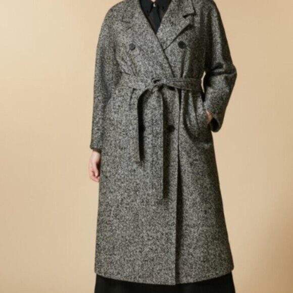 Marina Rinaldi Grey Wool & Alpaca Tweed Coat – Size 16 - Picture 15 of 16